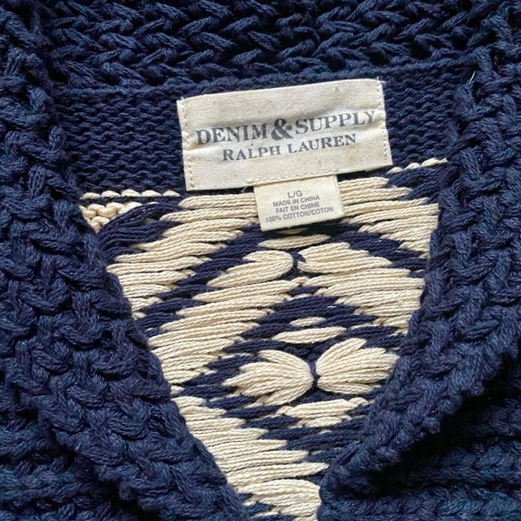 Denim & Supply Ralph Lauren Navy and Cream Cardigan - Picture 2 of 8